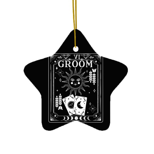 Gothic Witchy Coven Tarot Halloween Groom Ceramic Ornaments