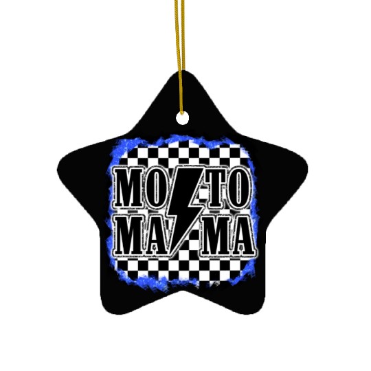 Moto Mama Motocross Racing Dirt Bike Mom Son Race Ceramic Ornaments