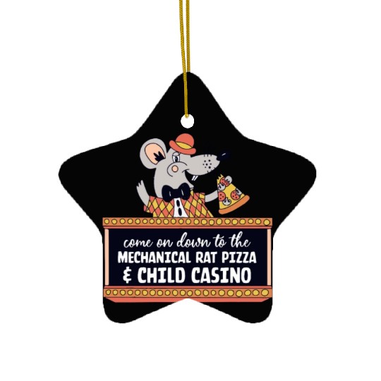 The Mechanical Rat Pizza & Child Casino Ceramic Ornaments