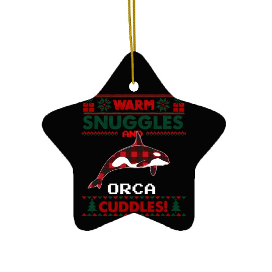 Orca Whale Pajama Ugly Ceramic Ornaments