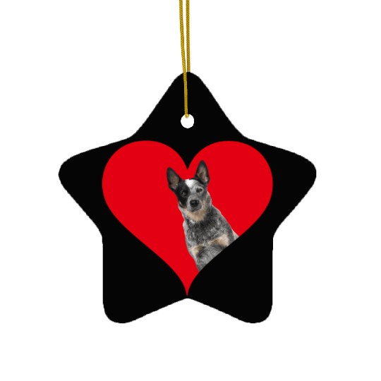 Heart Shape Australian Cattle Dog'S Day Ceramic Ornaments