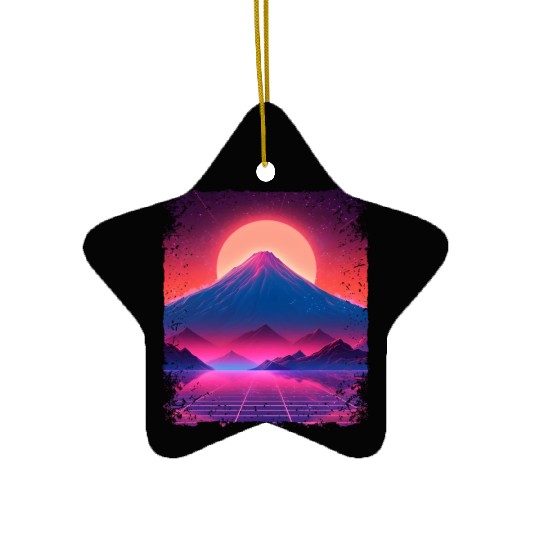 Aesthetic Vaporwave Japan Sight Mount Fuji Volcano Ceramic Ornaments