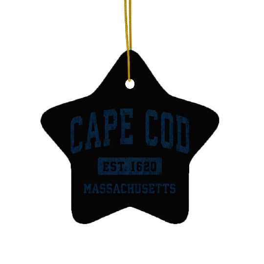 Cape Cod Massachusetts Ma Vintage Athletic Ceramic Ornaments