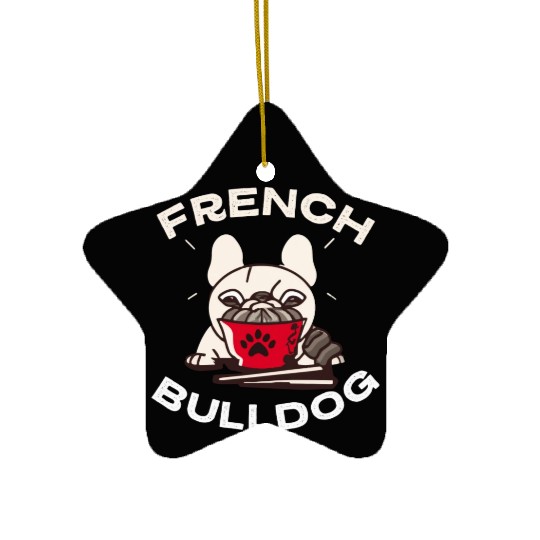 French Bulldog Ramen Lover Dog Owner Frenchie Mom Ceramic Ornaments