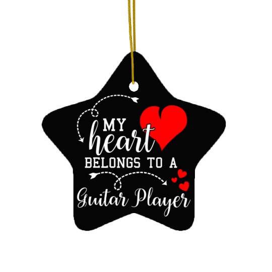 I Love My Guitar Player Husband Wife Valentines Ceramic Ornaments