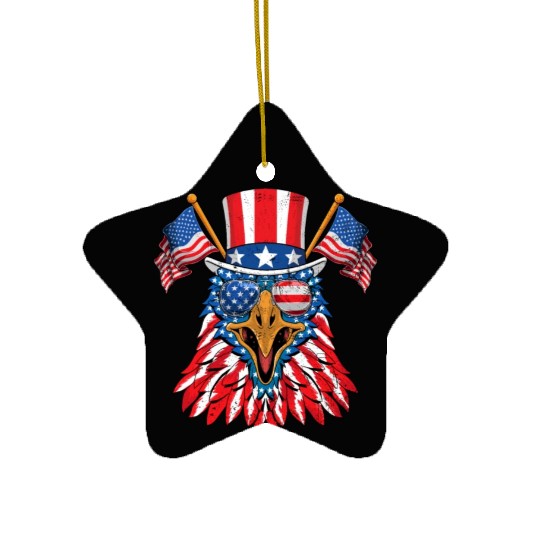 America Eagle USA Patriots American Pride Ceramic Ornaments