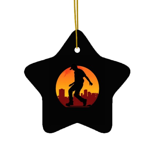 Skateboarding Skateboarder Skater Silhouette Ceramic Ornaments