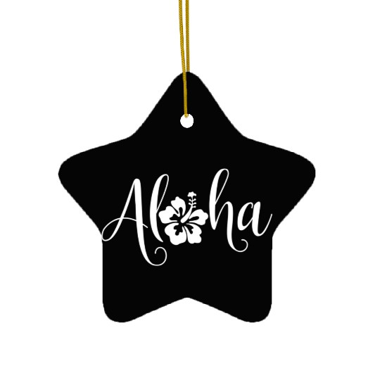 Aloha Hawaiian Hibiscus Flower Surfer Maui Kauai Ceramic Ornaments