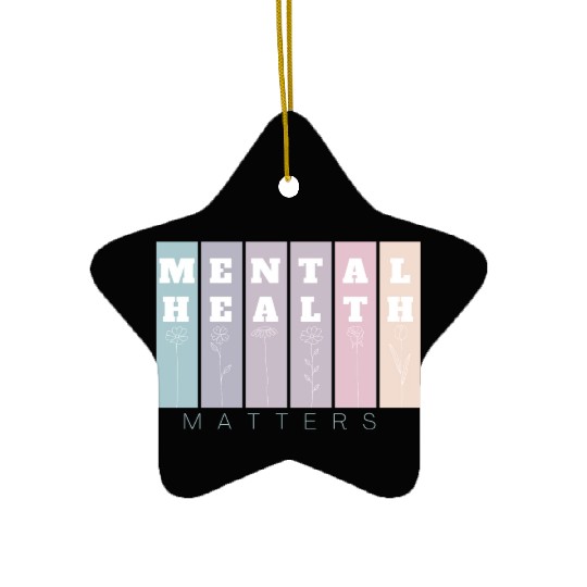 Mental Health Matters | Florals VI French Grey Ceramic Ornaments