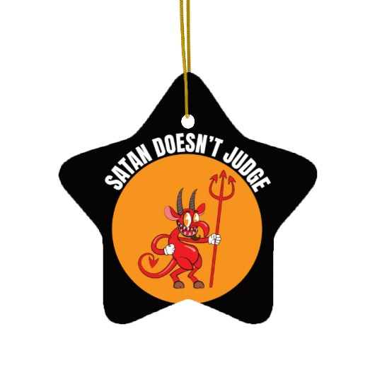 Funny Hail Gay Satan Lgbt Goth Gay Pride Baphomet Ceramic Ornaments