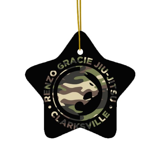Renzo Gracie Jiu-Jitsu Clarksville Camouflage Logo Ceramic Ornaments