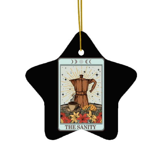 Coffee Tarot Card The Sanity Ceramic Ornaments