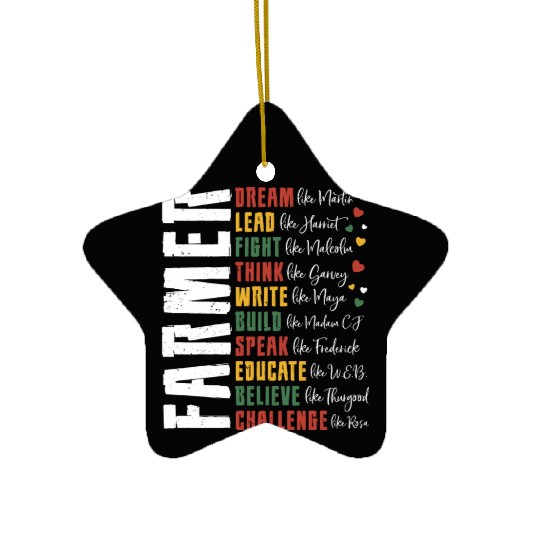 Dream Like Leaders African Farmer Black History Ceramic Ornaments