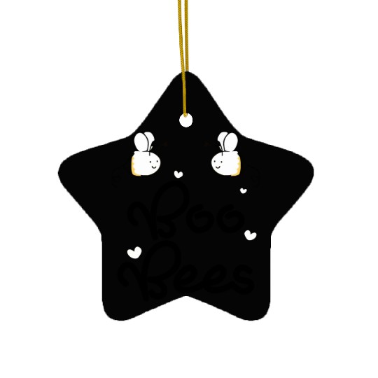 boo bees green Ceramic Ornaments