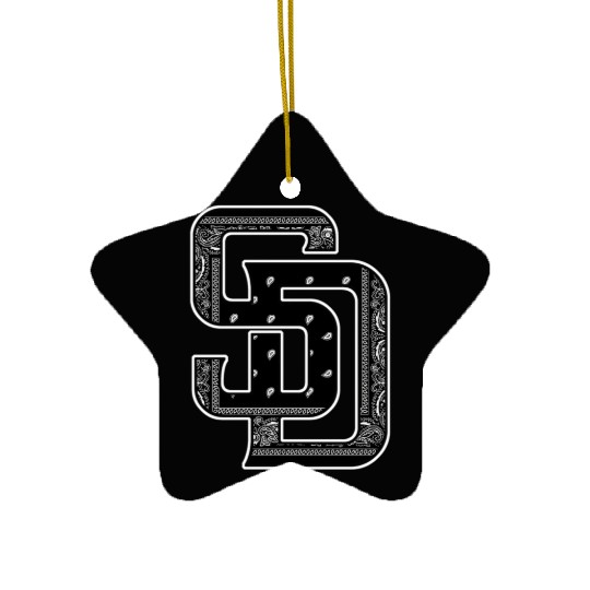 Sd San Diego Black Bandana Ceramic Ornaments