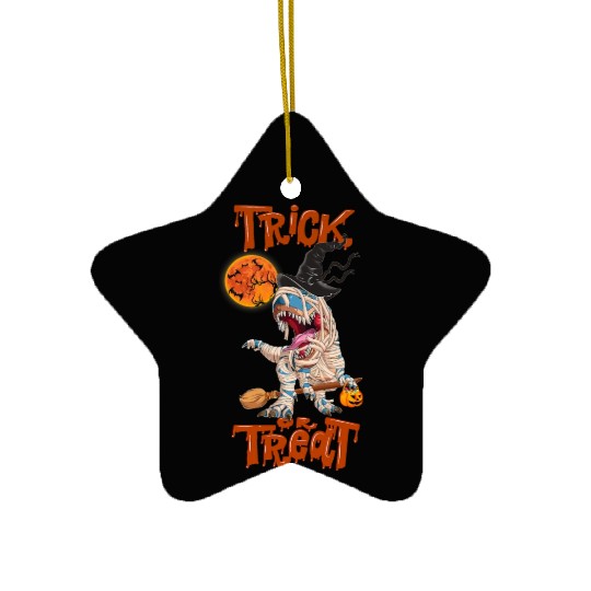 Trick Or Treat Halloween Dinosaur T rex Mummy Ceramic Ornaments
