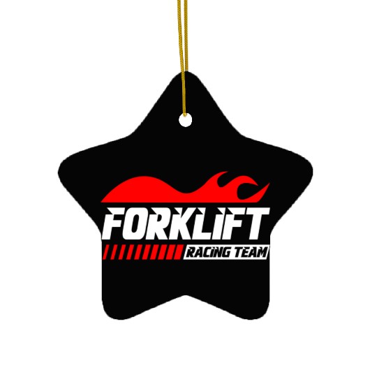 Forklift Racing Team Ceramic Ornaments