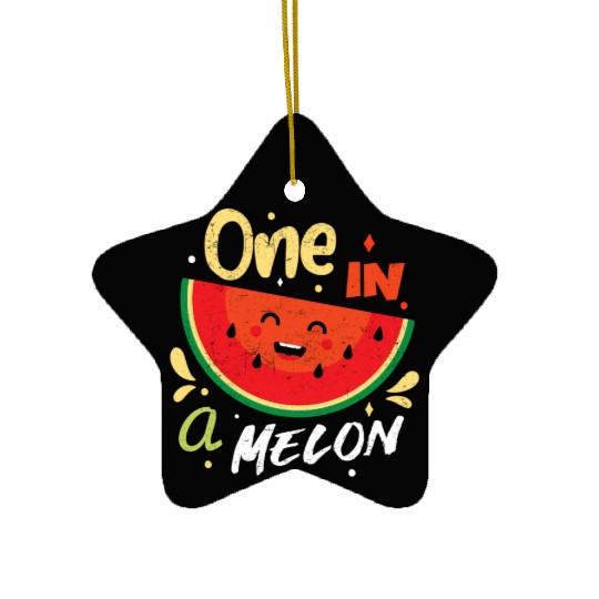 One In A Melon Watermelon Fruitarian Summer Fruit Ceramic Ornaments