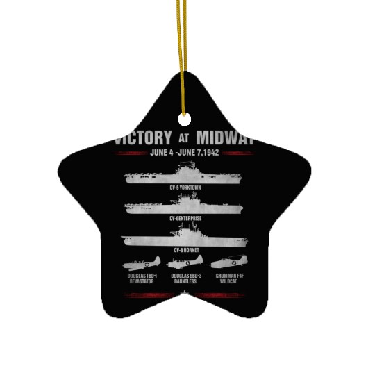 Victory At Midway Battel World War 2 Ceramic Ornaments