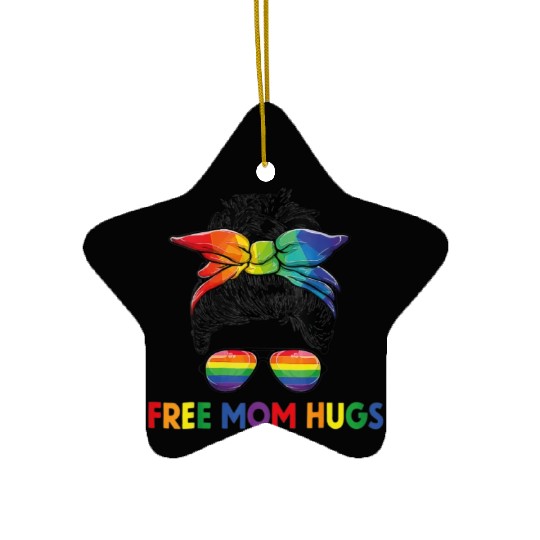 Free Mom Hugs LGBT Pride Free Brother Hugs Ceramic Ornaments