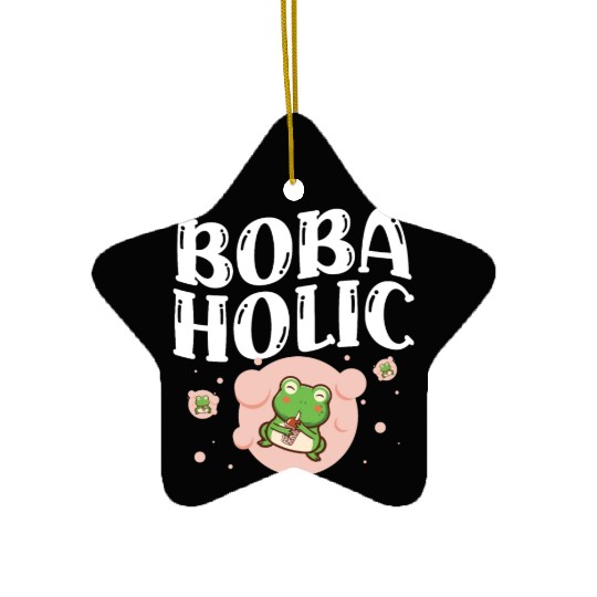 Bobaholic Bubble Tea Lover Boba Tea Drinker Korean Ceramic Ornaments