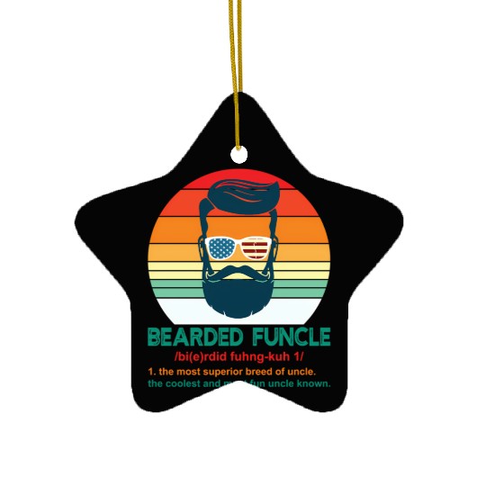 Bearded Funcle Definition Uncle Ceramic Ornaments