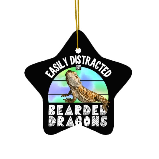 Easily Distracted By Bearded Dragons Reptile Ceramic Ornaments