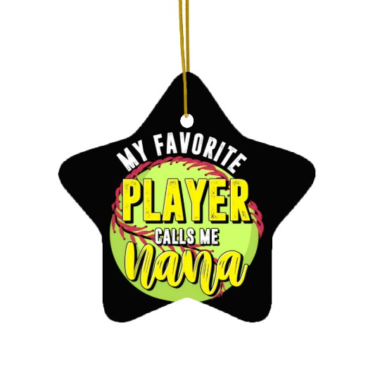 Softball Nana Sport Mothers Day Grandma Softball Ceramic Ornaments