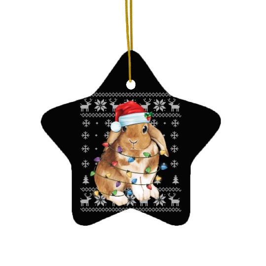 Bunny Rabbit Ugly Tree Decor Ceramic Ornaments