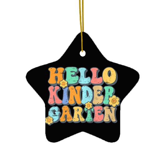Hello Kindergarten Teacher Team Back To School Ceramic Ornaments