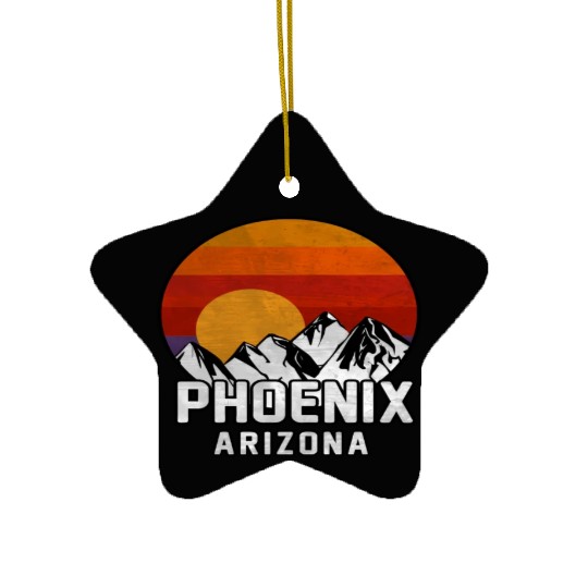 Phoenix Arizonna Mountain Sunset Ceramic Ornaments