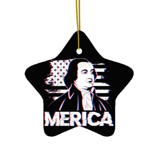 Merica USA Presidents America Fan USA Party Ceramic Ornaments