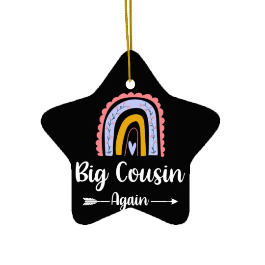 Soon To Be Big Cousin Again Rainbow Pregnancy Ceramic Ornaments