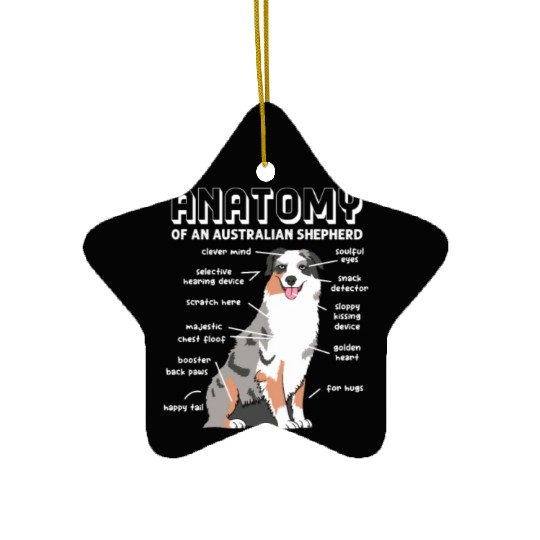Anatomy of An Australian Shepherd Ceramic Ornaments