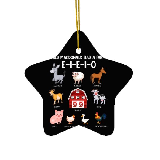 Toddler Farm Animals Old Macdonald Had A Farm Ceramic Ornaments