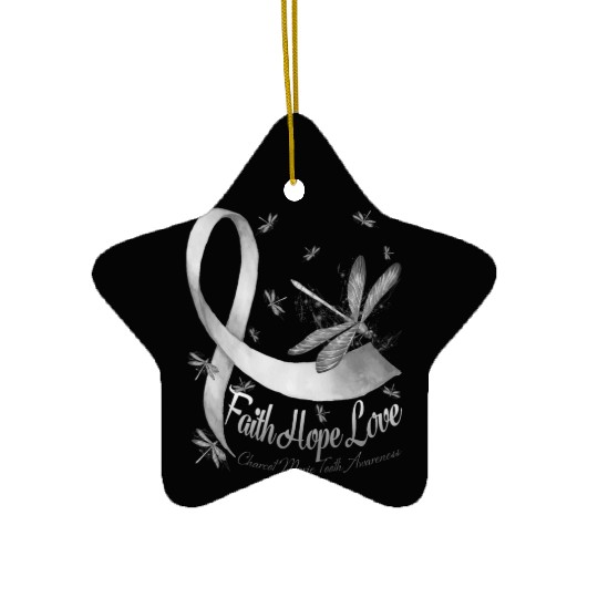Faith Hope Love Charcot Marie Tooth Awareness Ceramic Ornaments
