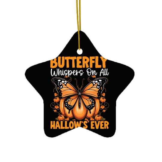 Butterfly Halloween Trick Or Treat Insect Lover Ceramic Ornaments
