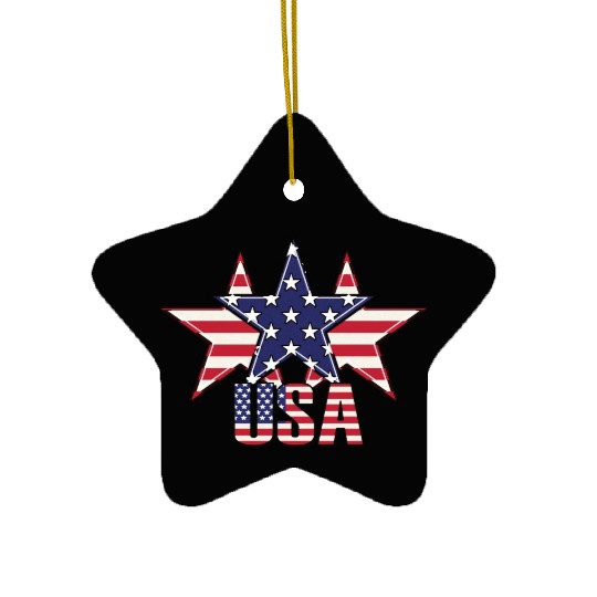 God bless America the land of the free Ceramic Ornaments