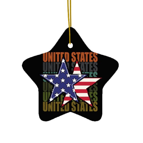 God bless America the land of the free Ceramic Ornaments