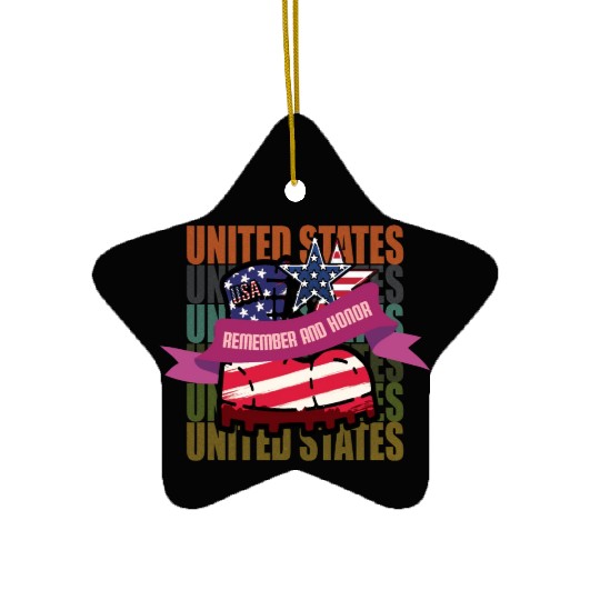 God bless America the land of the free Ceramic Ornaments