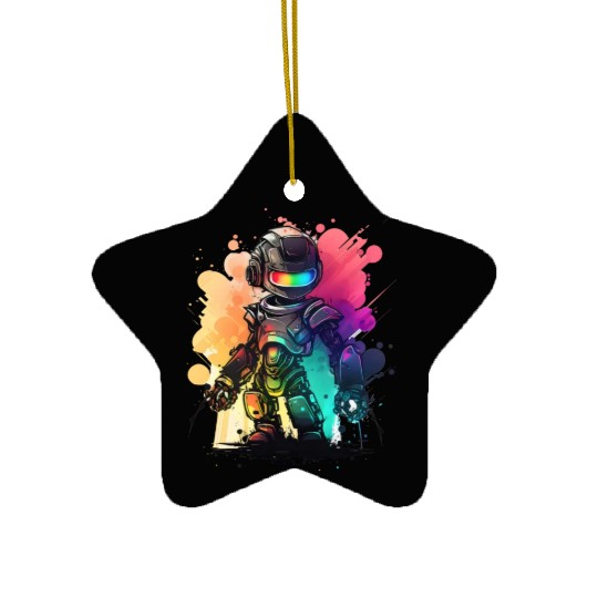 Retro Robot Cute Robotic Engineer Technology Ceramic Ornaments