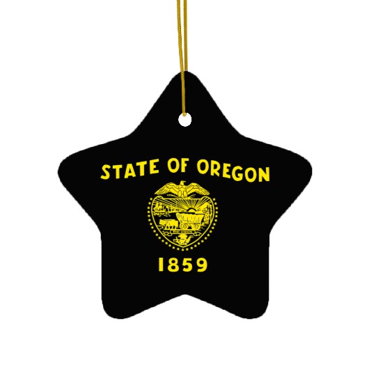 Blue Oregon Flag State Usa Ceramic Ornaments
