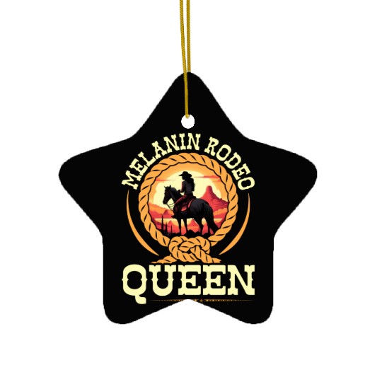 Melanin Rodeo Queen Cory African-American Ceramic Ornaments
