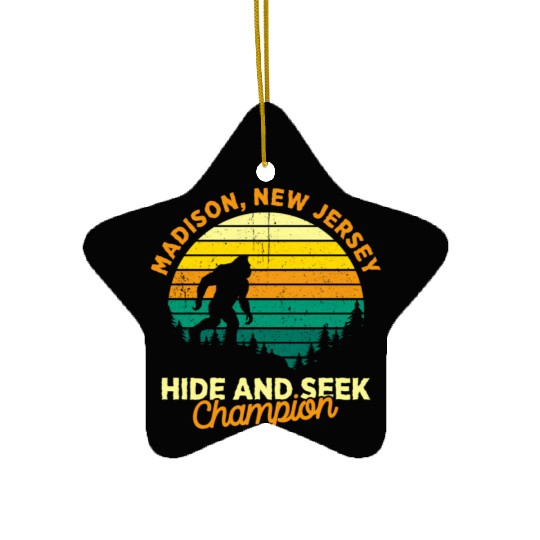 Madison New Jersey Big Foot Ceramic Ornaments