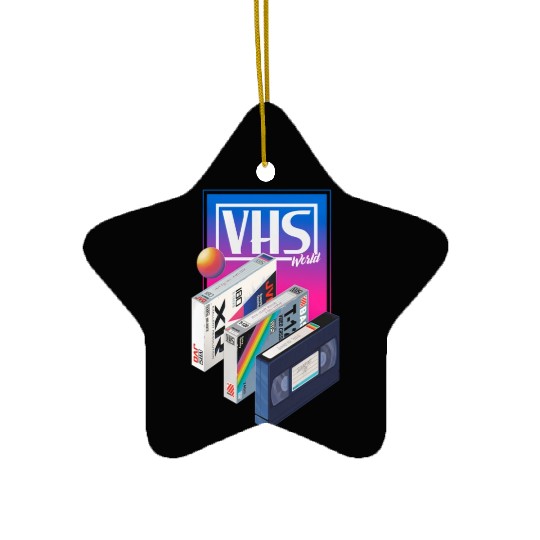 80s T ShirtVHS world Ceramic Ornaments by Mr Melville