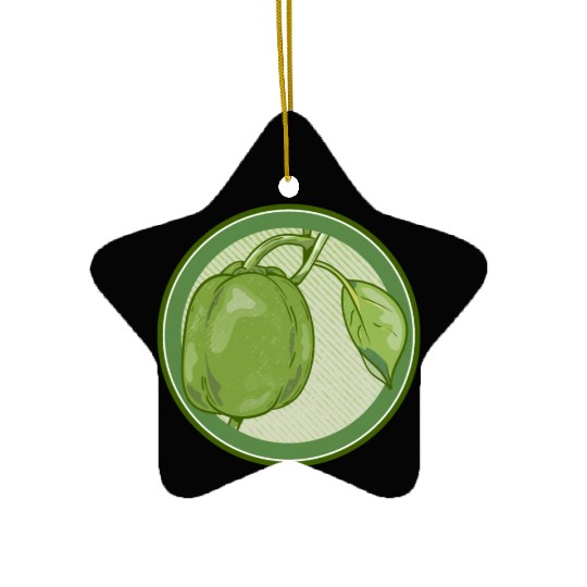 Green Bell Pepper Ceramic Ornaments