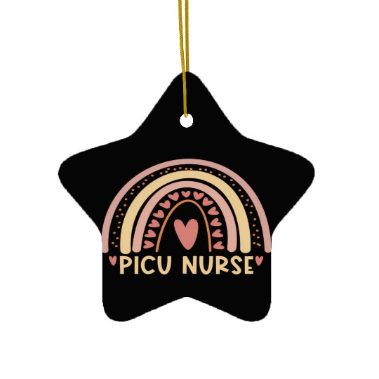 Picu Nurse Boho Rainbow Nursing Student Ceramic Ornaments