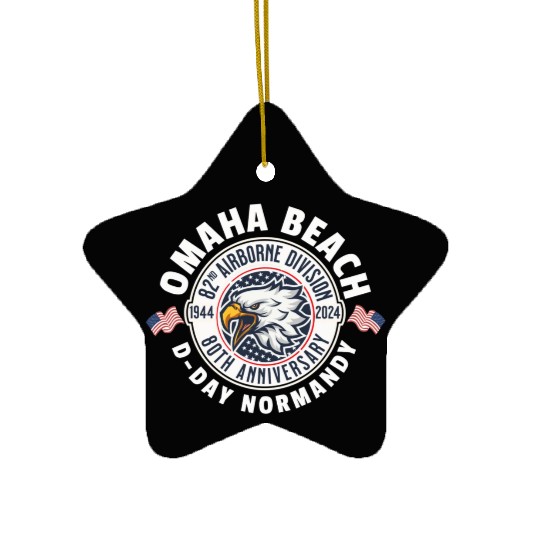 Omaha Beach airborne division 80th anniversary Ceramic Ornaments
