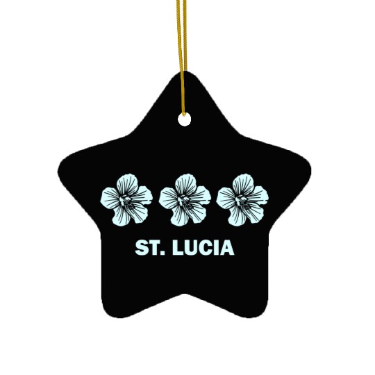 St Lucia Tropical Hibiscus Flower Ceramic Ornaments
