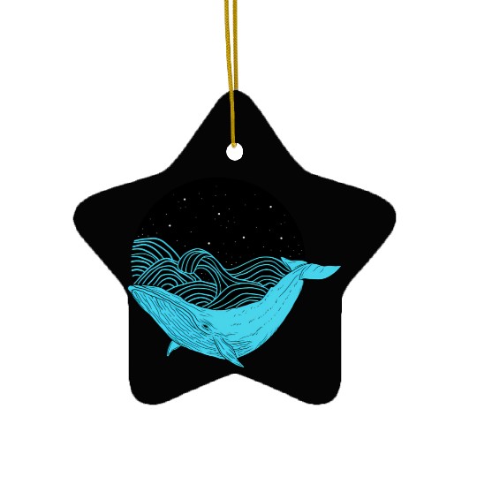Humpback Whale Midnight Space Whale Ceramic Ornaments